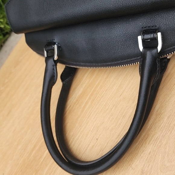 Calvin Klein Lock Black Leather Satchel - Picture 10 of 16